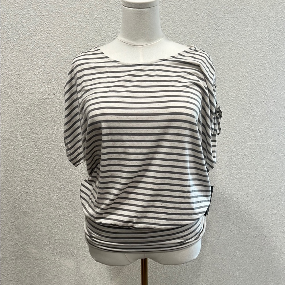 Striped Gray/cream Women's Top NWT size L